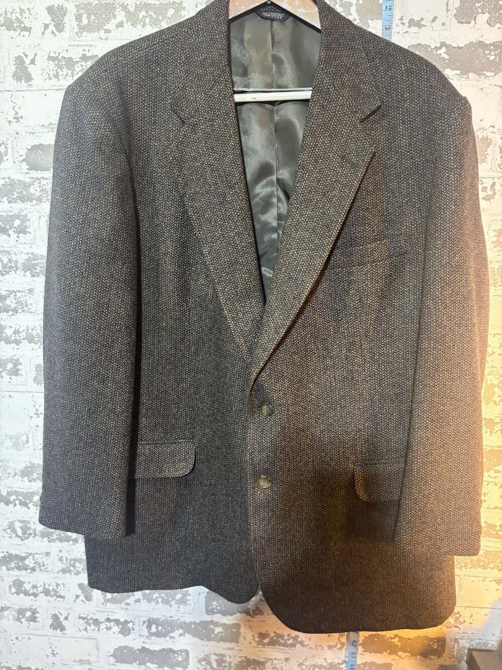 Hunt Valley Brown Tweed Wool Sport Coat Blazer Size 48L
